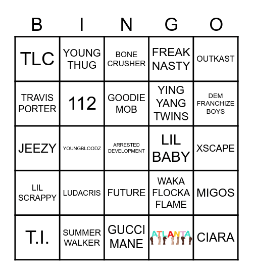 ATLANTA ARTISTS 1 Bingo Card