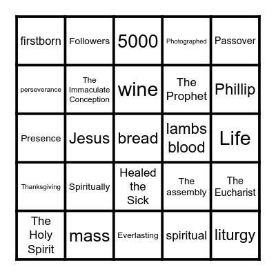 The New Passover Bingo Card