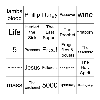 The New Passover Bingo Card