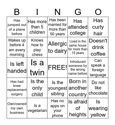Elzadia Birthday Bingo Card