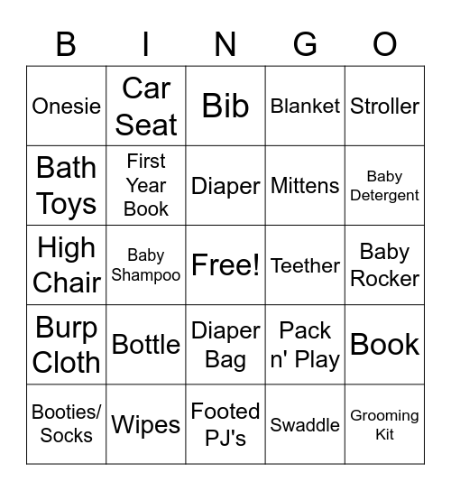 Ba - BEE Shower BINGO Card