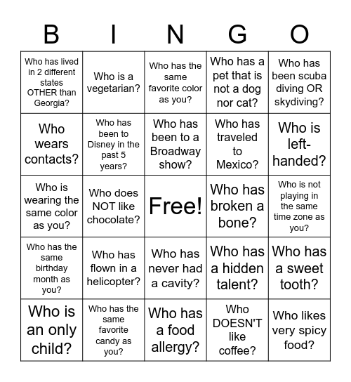 2022 Prospective Student Interviews Social Bingo Card