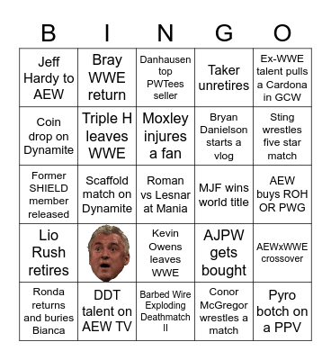 Wrestling Bingo 2022 Bingo Card