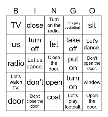 VanThink 1B Lesson 21 Bingo Card