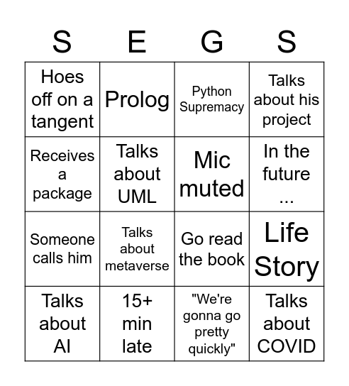 VISIT Bingo Card
