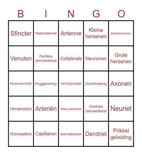 Huidverbeterende massage Bingo Card