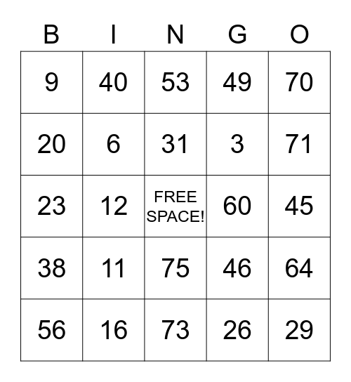 Bingo Card