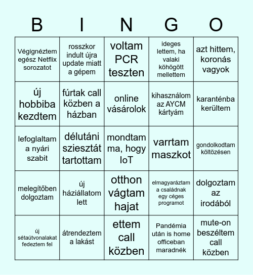 Corona-Homeoffice-BINGO Card