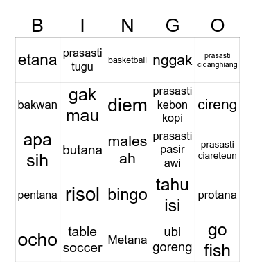JK Bingo Card