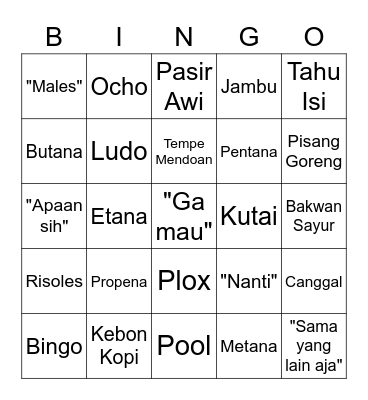 SUNWOO Bingo Card