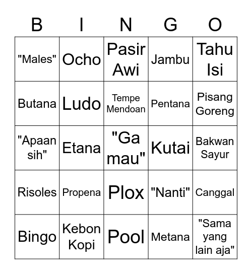 SUNWOO Bingo Card