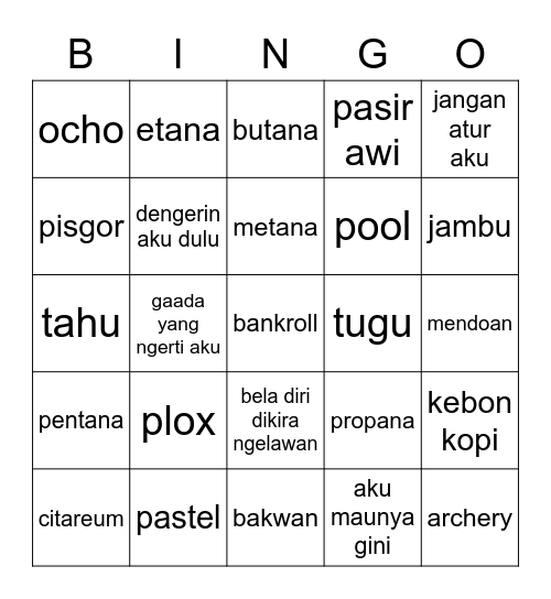 Biblee Bingo Card