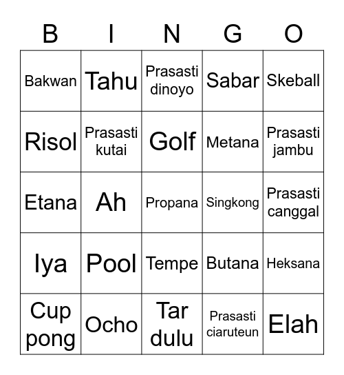 4inJOOHYUK Bingo Card