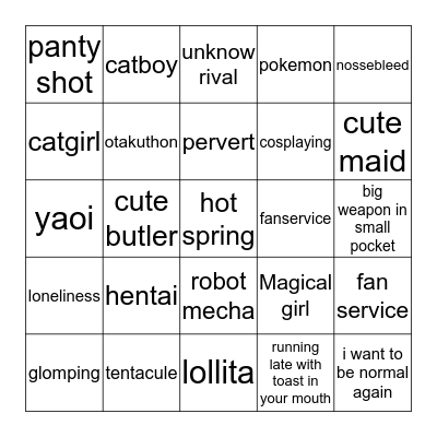 Otakuthon 2015 bingo cards Bingo Card