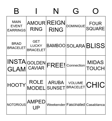 BLINGO BINGO with PARK LANE JEWELRY  Bingo Card