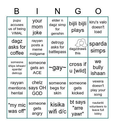 [wild] BINGO Card