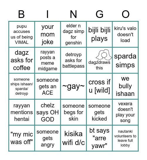 [wild] BINGO Card