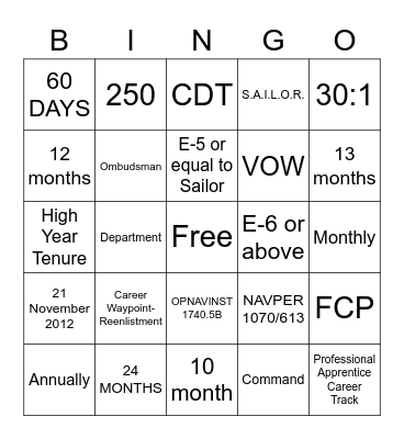 Career Counselor Handbook Bingo Card