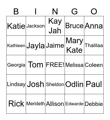 Haiti July 2015 Bingo Card