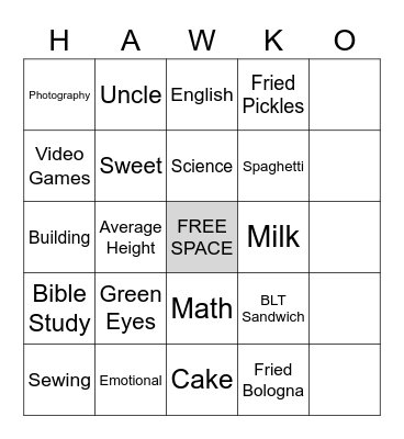 FAST FRIENDS BINGO v2 Bingo Card