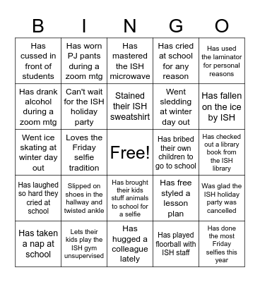DP staff bingo Card