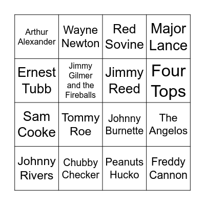 Boogie Down Bingo Card