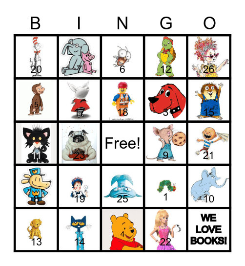 Book Character BINGO Card