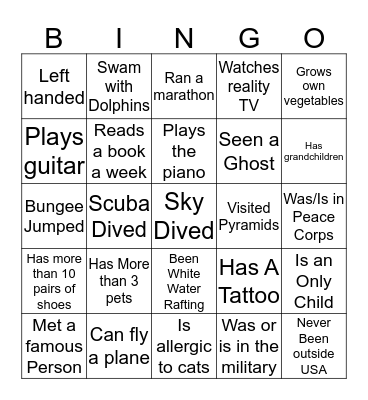 Parrish BINGO  Bingo Card