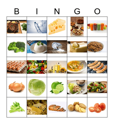 Food Vocabulary Bingo Card