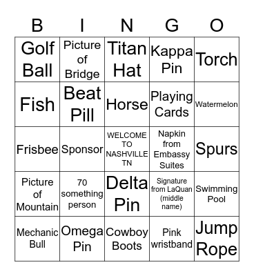 Owens Family Reunion 2015  Bingo Card