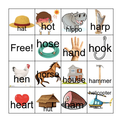 H sound bingo Card