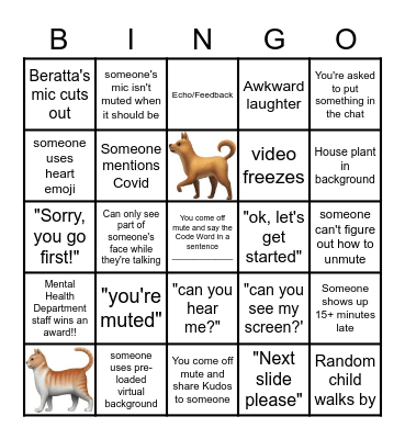 CHS Winterfest Bingo Card