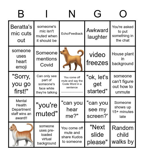 CHS Winterfest Bingo Card