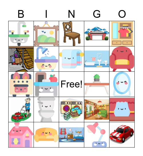 Rooms in a house Bingo Card