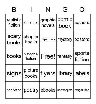 Reading Bingo Card