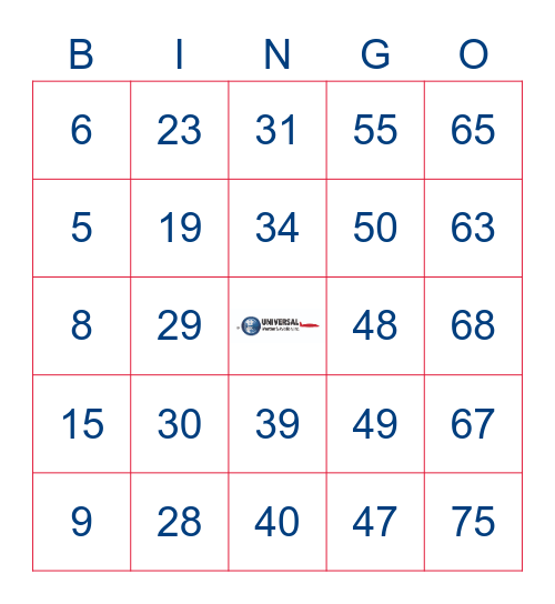 UWA Bingo Bingo Card