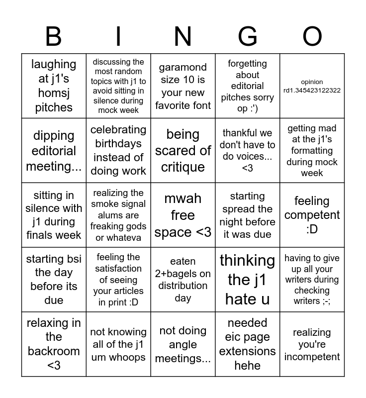 smog sig editor bingo! Bingo Card