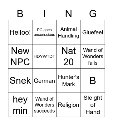 Krimson Pheathers Bingo Card