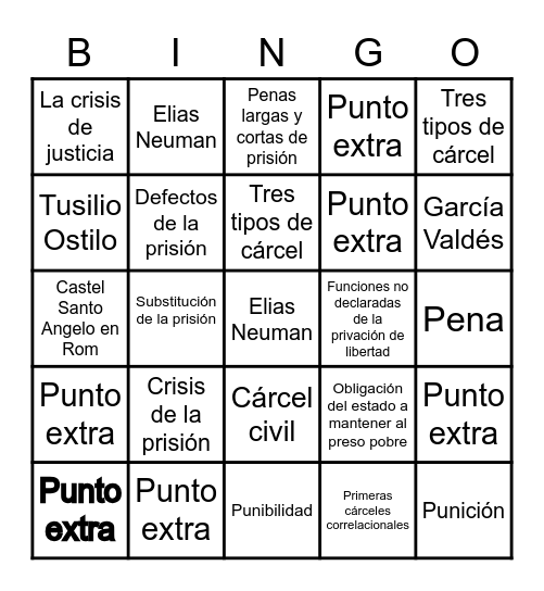 Pena de prisión Bingo Card