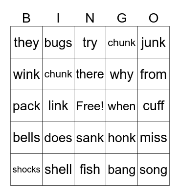 Phonics Bingo! Bingo Card