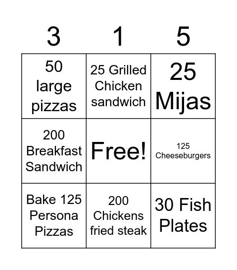 Rustic Bingo Card