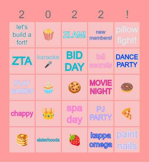 BID DAY BINGO Card