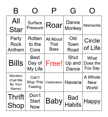 100 Days Bingo Card