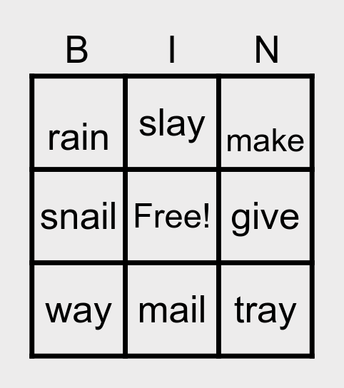 Long a Bingo Card