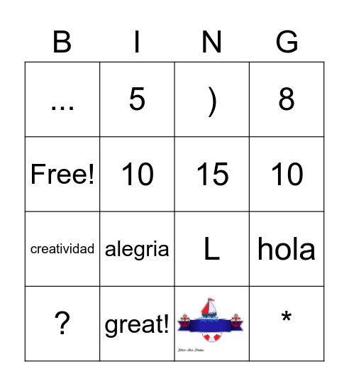 Bienvenidos Bingo Card