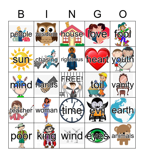 ECCLESIASTES Bingo Card