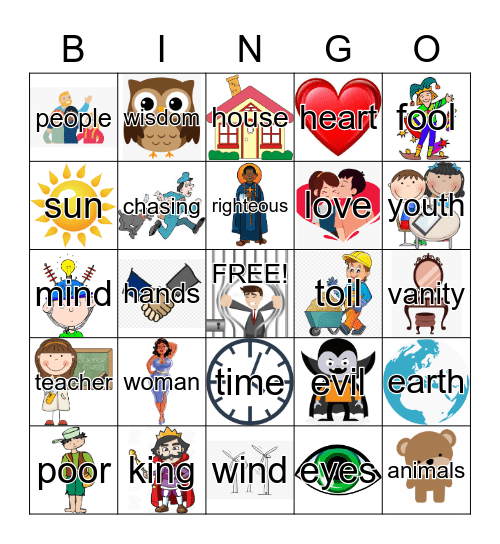 ECCLESIASTES Bingo Card