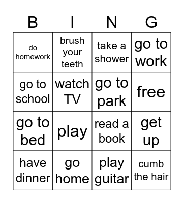 My day Bingo Card