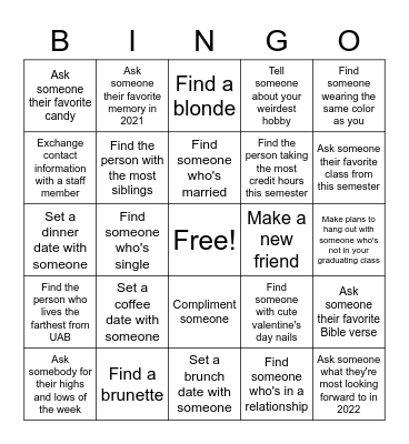 Galentine's Day Bingo Card
