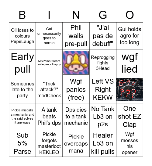 Best Available Bingo Card